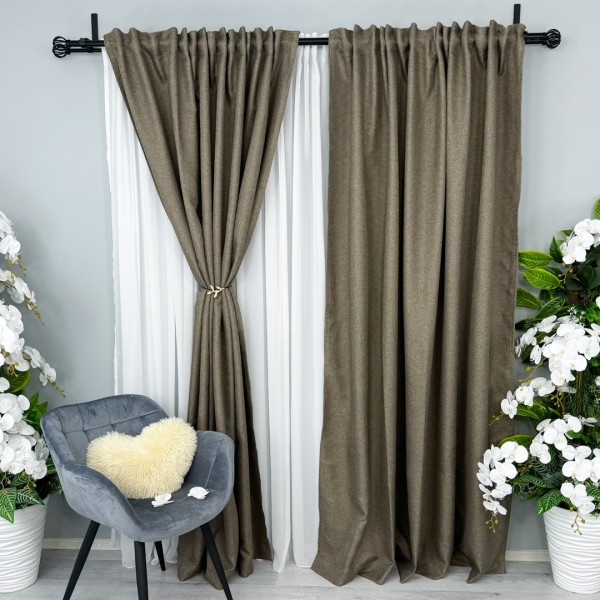 Draperie HoReCa TEXTURATA tip IN, 140cm latime x 260cm înălțime, cu TIV LAT, Grej [1]