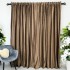 Set 2 Draperii din Catifea Plisata cu opacitate ridicata, Maro, 140cm latime x 260cm inaltime, cu tiv lat pt bara [3]