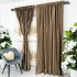 Set 2 Draperii din Catifea Plisata cu opacitate ridicata, Maro, 140cm latime x 260cm inaltime, cu tiv lat pt bara [2]