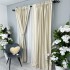Set 2 Draperii din Catifea Plisata cu opacitate ridicata, Crem, 140cm latime x 260cm inaltime, cu tiv lat pt bara [2]