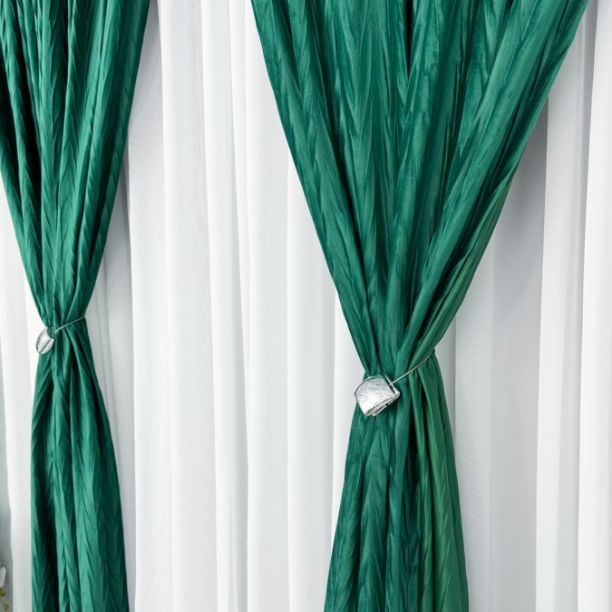 Draperie din Catifea Plisata cu opacitate ridicata - LA COMANDA pe dimensiunile tale, Verde Smarald