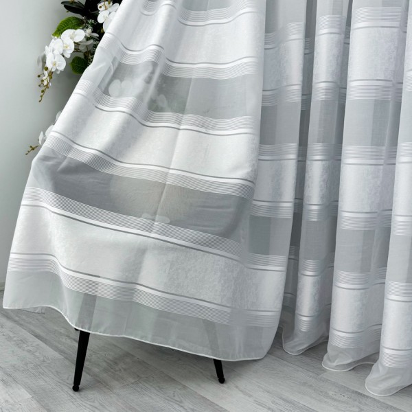 Perdea Cristal din IN plin , Alb, model gheata- 250cm latime x 250cm inaltime, cu rejansa bara [1]