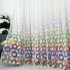 Perdea din Voal imprimat, Alb cu cercuri colorate, 140cm latime x 260cm inaltime, cu rejansa pt bara [5]