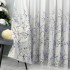 Perdea din Voal imprimat, Gri, flori, 140cm latime x 260cm inaltime, cu rejansa pt bara [3]