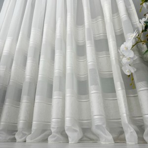 Perdea Cristal tip IN plin, Ivoire, model gheata, 140cm latime x 260cm inaltime, cu rejansa pt bara