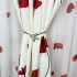 Set 2 Draperii Satinate Imprimate, Albe cu Maci rosii, 140cm latime x 260cm inaltime, cu tiv lat pt bara [5]