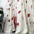 Set 2 Draperii Satinate Imprimate, Albe cu Maci rosii, 140cm latime x 260cm inaltime, cu tiv lat pt bara [7]