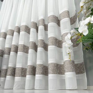 Perdea Cristal tip IN plin, Alb-Maro, model gheata, 140cm latime x 260cm inaltime, cu rejansa pt bara