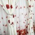 Set Perdea din Matase si Draperie Satinata imprimata, Alb cu Maci rosii, PERDEA - 1 BUC 3m latime, DRAPERIE - 2 Buc de 1m latime, inaltime 220cm, cu rejansa pt sina [11]