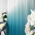 Perdea in Degrade tip Fibra de Bambus, Alb cu Turquoise, 140cm latime x 260cm inaltime, cu rejansa pt bara [4]