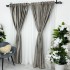 Set 2 Draperii Catifea cu model Venti, Gri cu Bej, 140cm latime x 260cm inaltime, cu tiv lat pt bara [9]