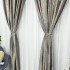 Set 2 Draperii Catifea cu model Venti, Gri cu Bej, 140cm latime x 260cm inaltime, cu tiv lat pt bara [10]