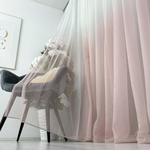 Perdea in Degrade din Fibra tip Bambus, Alb cu Roz, 140cm latime x 260cm inaltime, cu rejansa pt bara Perdea in Degrade din Fibra tip Bambus, Alb cu Roz, 140cm latime x 260cm inaltime, cu rejansa pt bara