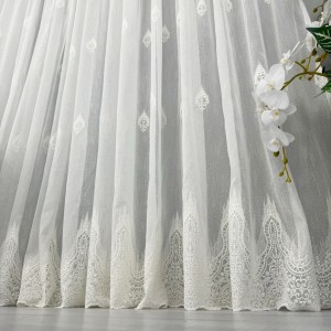 Perdea Carola tip IN Brodat, Ivoire, 140cm latime x 260cm inaltime, cu rejansa pt bara