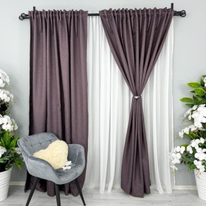 Set 2 bucati Draperie HoReCa TEXTURATA tip IN, Purpuriu, 200cm latime x 232cm inaltime, cu rejansa pentru bara Set 2 bucati Draperie HoReCa TEXTURATA tip IN, Purpuriu, 200cm latime x 232cm inaltime, cu rejansa pentru bara