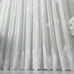 Perdea Carola din IN Brodat, Alb, 4m latime x 2,7m inaltime, cu rejansa pt sina