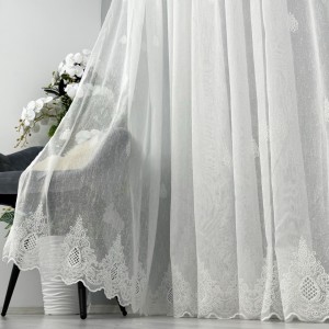 Perdea Deliria din IN Brodat, Alb, 140cm latime x 260cm inaltime, cu rejansa pt bara