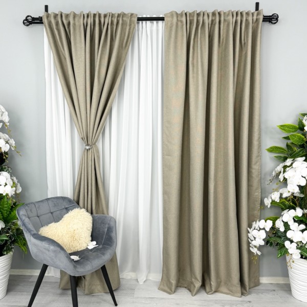 Draperie HoReCa TEXTURATA tip IN, 140cm latime x 260cm înălțime, cu TIV LAT, Bej [1]