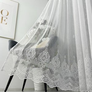 Perdea Gina din IN Brodat, Alb, 140cm latime x 260cm inaltime, cu rejansa pt bara Perdea Gina din IN Brodat, Alb, 140cm latime x 260cm inaltime, cu rejansa pt bara