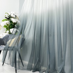 Perdea in Degrade tip Fibra de Bambus, Alb cu Gri Petrol, 140cm latime x 260cm inaltime, cu rejansa pt bara Perdea in Degrade tip Fibra de Bambus, Alb cu Gri Petrol, 140cm latime x 260cm inaltime, cu rejansa pt bara