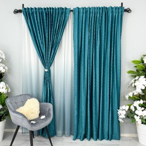 Set 2 Draperii din Catifea Plisata cu opacitate ridicata, Turquoise, 140cm latime x 260cm inaltime, cu tiv lat pt bara Set 2 Draperii din Catifea Plisata cu opacitate ridicata, Turquoise, 140cm latime x 260cm inaltime, cu tiv lat pt bara