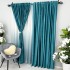 Set 2 Draperii din Catifea Plisata cu opacitate ridicata, Turquoise, 140cm latime x 260cm inaltime, cu tiv lat pt bara [2]