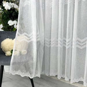 Perdea Ioana din IN Brodat, Ivoire, 140cm latime x 260cm inaltime, cu rejansa pt bara