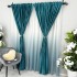 Set 2 Draperii din Catifea Plisata cu opacitate ridicata, Turquoise, 140cm latime x 260cm inaltime, cu tiv lat pt bara [10]