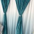 Set 2 Draperii din Catifea Plisata cu opacitate ridicata, Turquoise, 140cm latime x 260cm inaltime, cu tiv lat pt bara [11]