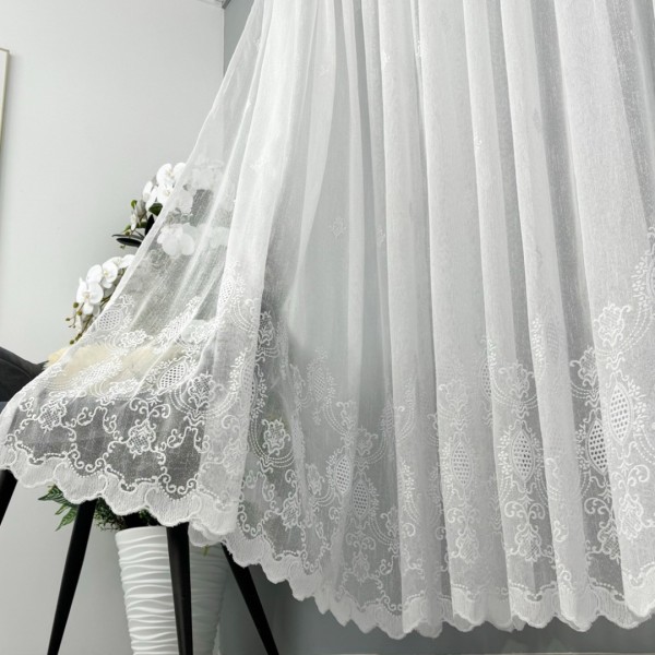 Perdea Monica din IN Brodat -500cm x 232cm, Rejansa pt. bara , Alb [1]
