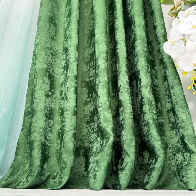 Draperie din Jacquard model Nisip - LA COMANDA pe dimensiunile tale, Verde Smarald