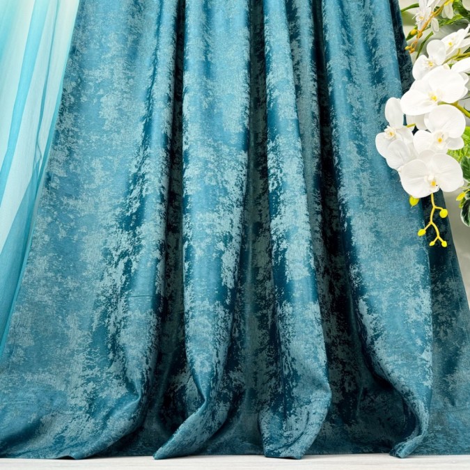 Draperie din Jacquard model Nisip - LA COMANDA pe dimensiunile tale, Turquoise