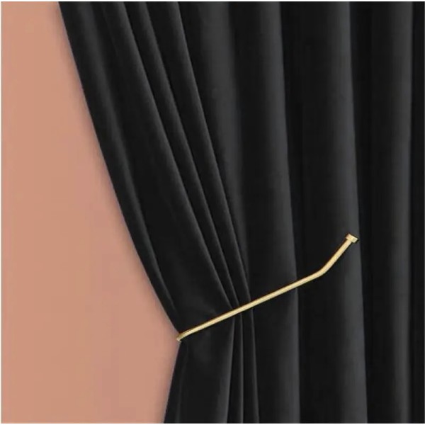 Set 2 draperii Blackout din catifea Negru, 250x270cm, cu rejansa pentru sina [1]
