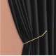 Set 2 draperii Blackout din catifea Negru, 70x225cm, cu rejansa pentru bara