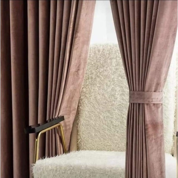 Draperie Blackout din catifea Cappuccino, 300x236cm, cu rejansa pentru sina [1]