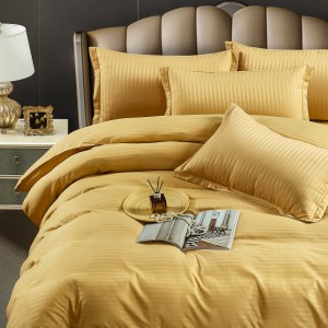 Lenjerie HoReCa, pat single, Damasc Finetat Deluxe, 4 piese, Jojo Home, Bej Lenjerie HoReCa, pat single, Damasc Finetat Deluxe, 4 piese, Jojo Home, Bej