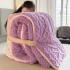 Pilota CoCoLiNo Sherpa tip Tricotaj cu blanita, matlasata, 200x230cm, lila [2]