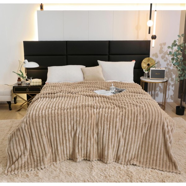 Patura pufoasa CoCoLiNo, 200x230cm, Jojo Home, Bej deschis [1]