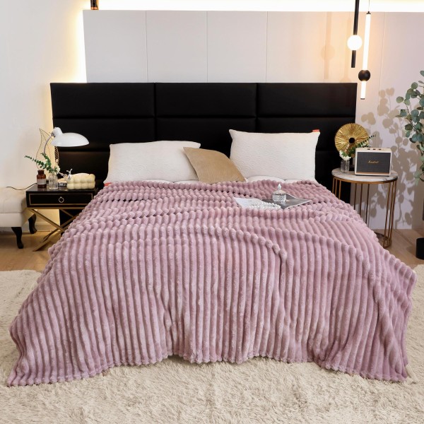 Patura pufoasa CoCoLiNo, 200x230cm, Jojo Home, Lila [1]