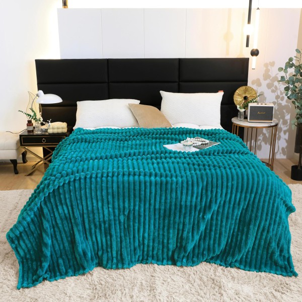 Patura pufoasa CoCoLiNo, 200x230cm, Jojo Home, Turquoise [1]