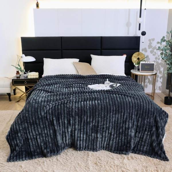 Patura pufoasa CoCoLiNo, 200x230cm, Jojo Home, Gri petrol [1]