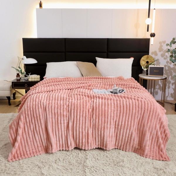 Patura pufoasa CoCoLiNo, 200x230cm, Jojo Home, Roz [1]
