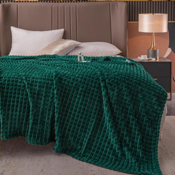 Patura pufoasa CoCoLiNo, 200x230cm, Jojo Home, Verde smarald [1]