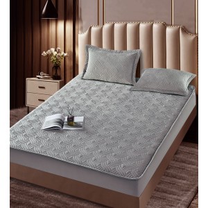 Husã matlasatã tip topper din catifea, 180x200cm + 2 fete de perna 50x70cm, gri Husã matlasatã tip topper din catifea, 180x200cm + 2 fete de perna 50x70cm, gri