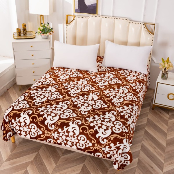 Patura pufoasa cocolino 200x230cm, 230gr, Maro, model oriental [1]