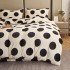Lenjerie pat dublu, Super Pufoasa COCOLINO, 4 piese, Alb-Negru, buline [8]