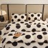 Lenjerie pat dublu, Super Pufoasa COCOLINO, 4 piese, Alb-Negru, buline [6]