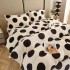 Lenjerie pat dublu, Super Pufoasa COCOLINO, 4 piese, Alb-Negru, buline [12]
