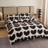 Lenjerie pat dublu, Super Pufoasa COCOLINO, 4 piese, Alb-Negru, inimioare [8]