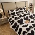 Lenjerie pat dublu, Super Pufoasa COCOLINO, 4 piese, Alb-Negru, inimioare [4]
